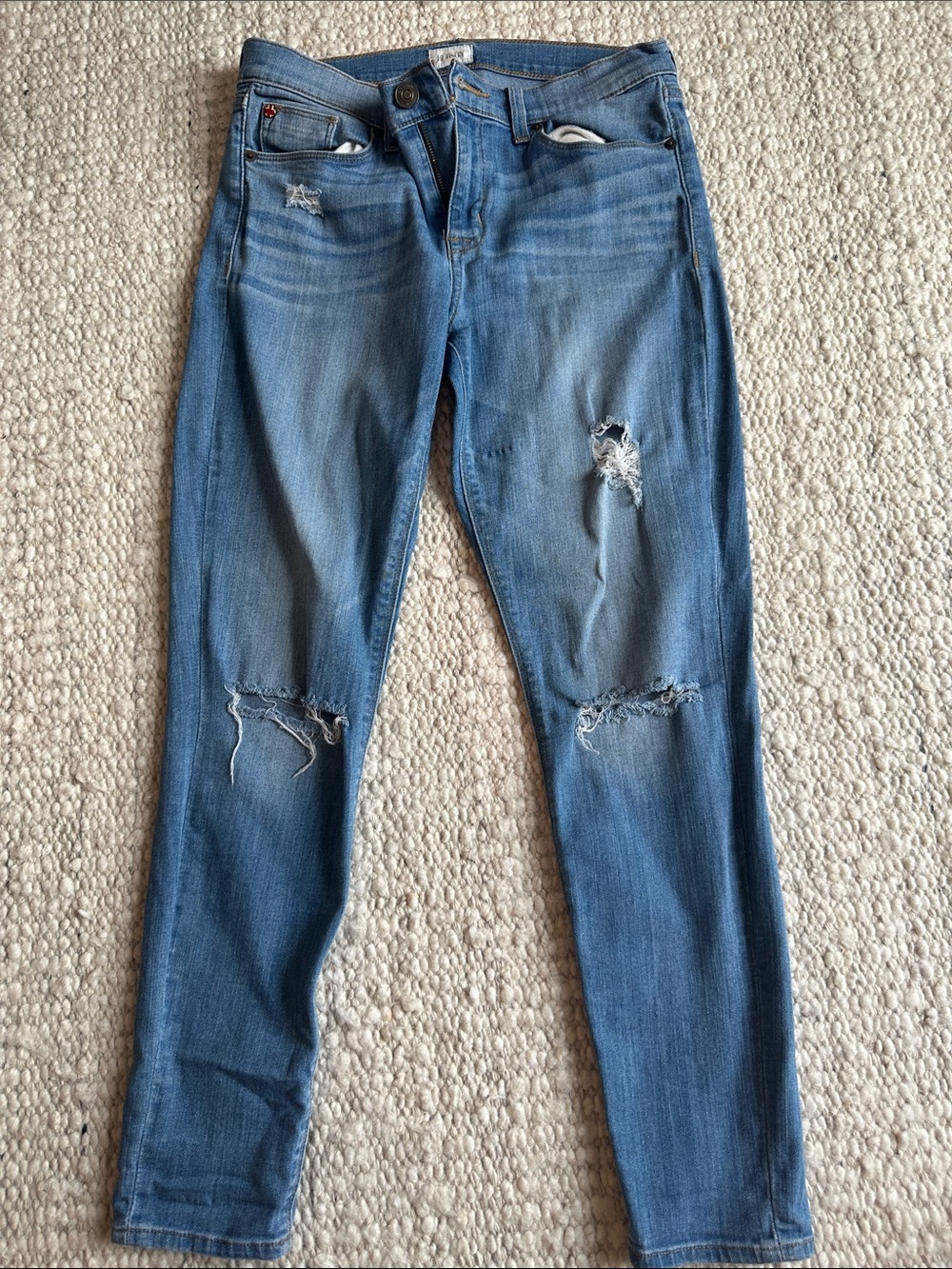 Hudson Jeans Women's Light Blue Skinny Distressed Denim